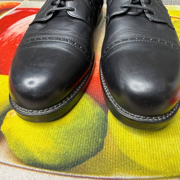 Nunn Bush Mens Size 13M Black Leather Oxford Lace-Up Cap Toe Dress Shoes - Picture 3 of 8